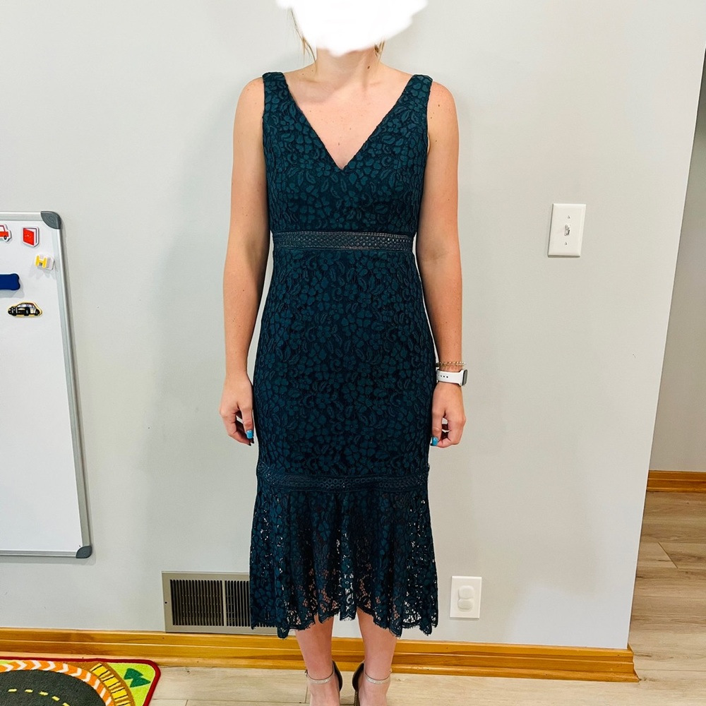 Bardot lace peplum dress